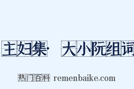 主妇集·大小阮组词是什么意思的图片